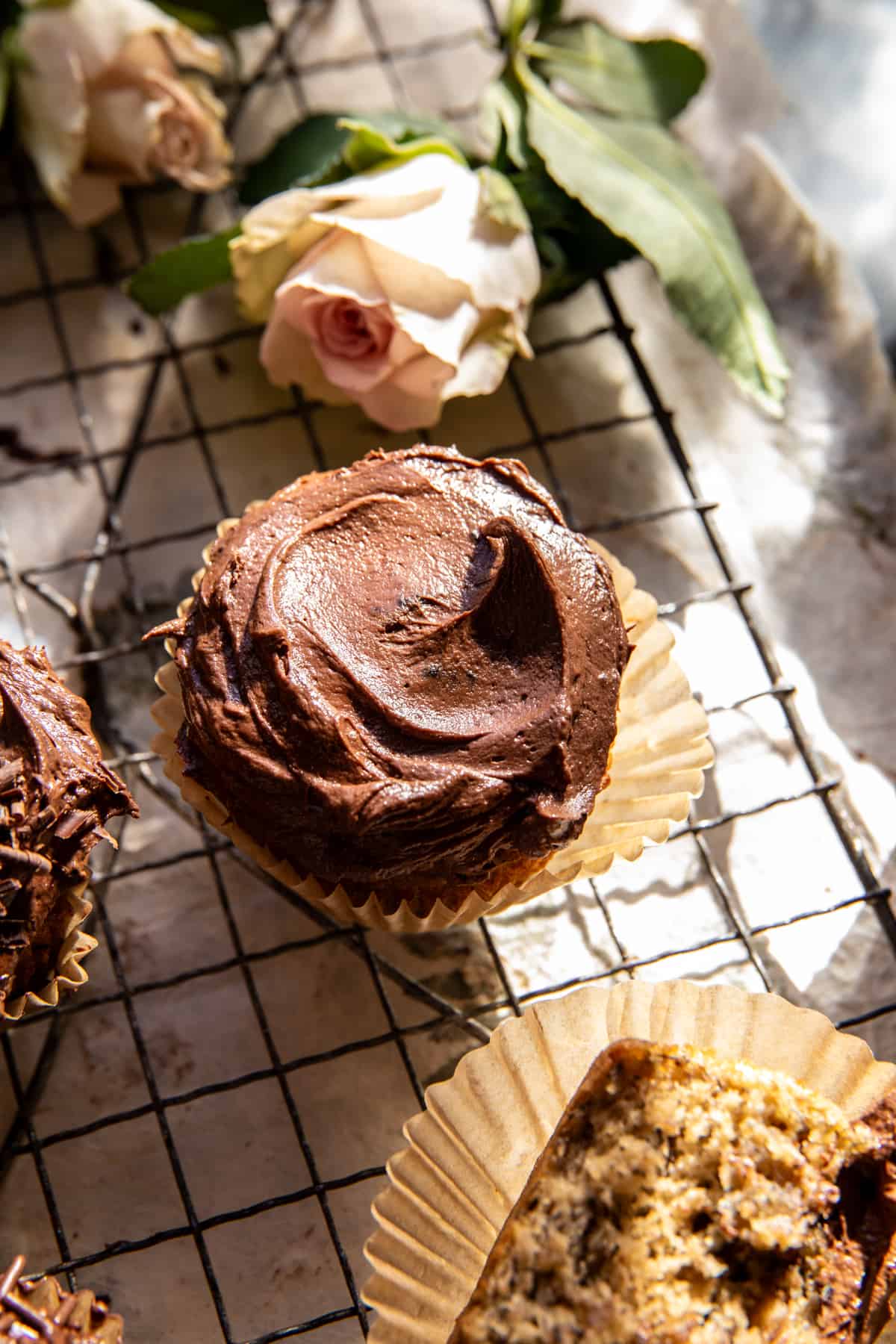 Easy Banana Cupcakes with Espresso Chocolate Frosting | halfbakedharvest.com
