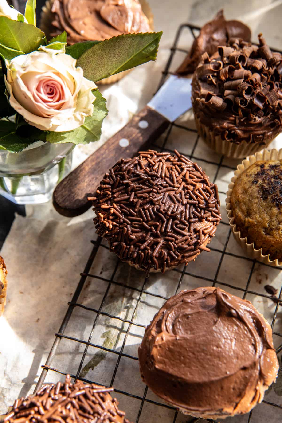 Easy Banana Cupcakes with Espresso Chocolate Frosting | halfbakedharvest.com