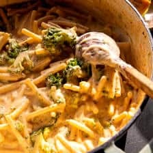 Easy One Pot Broccoli Cheese Pesto Pasta | halfbakedharvest.com