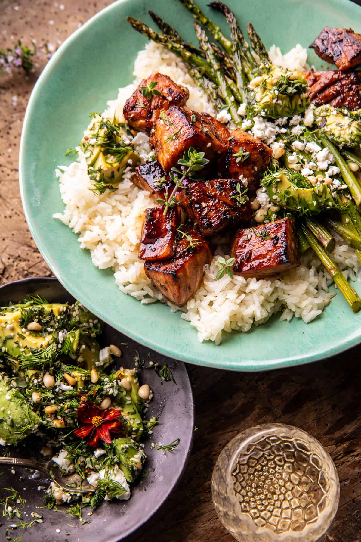 Spicy Honey Balsamic Salmon Bowls | halfbakedharvest.com
