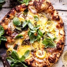 3 Cheese Lemon Basil Pizza | halfbakedharvest.com