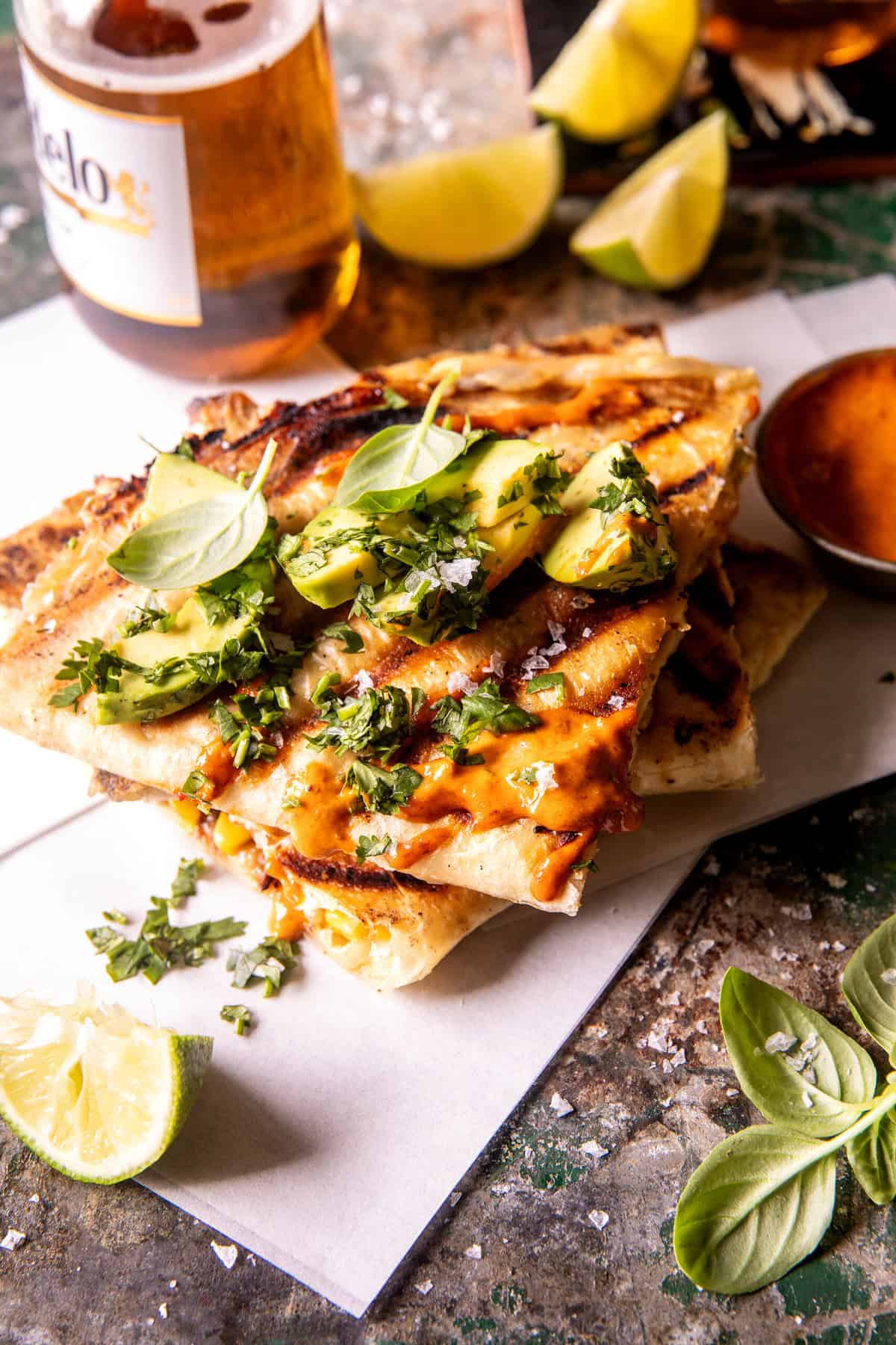 Chipotle Chile Lime Chicken Quesadillas | halfbakedharvest.com