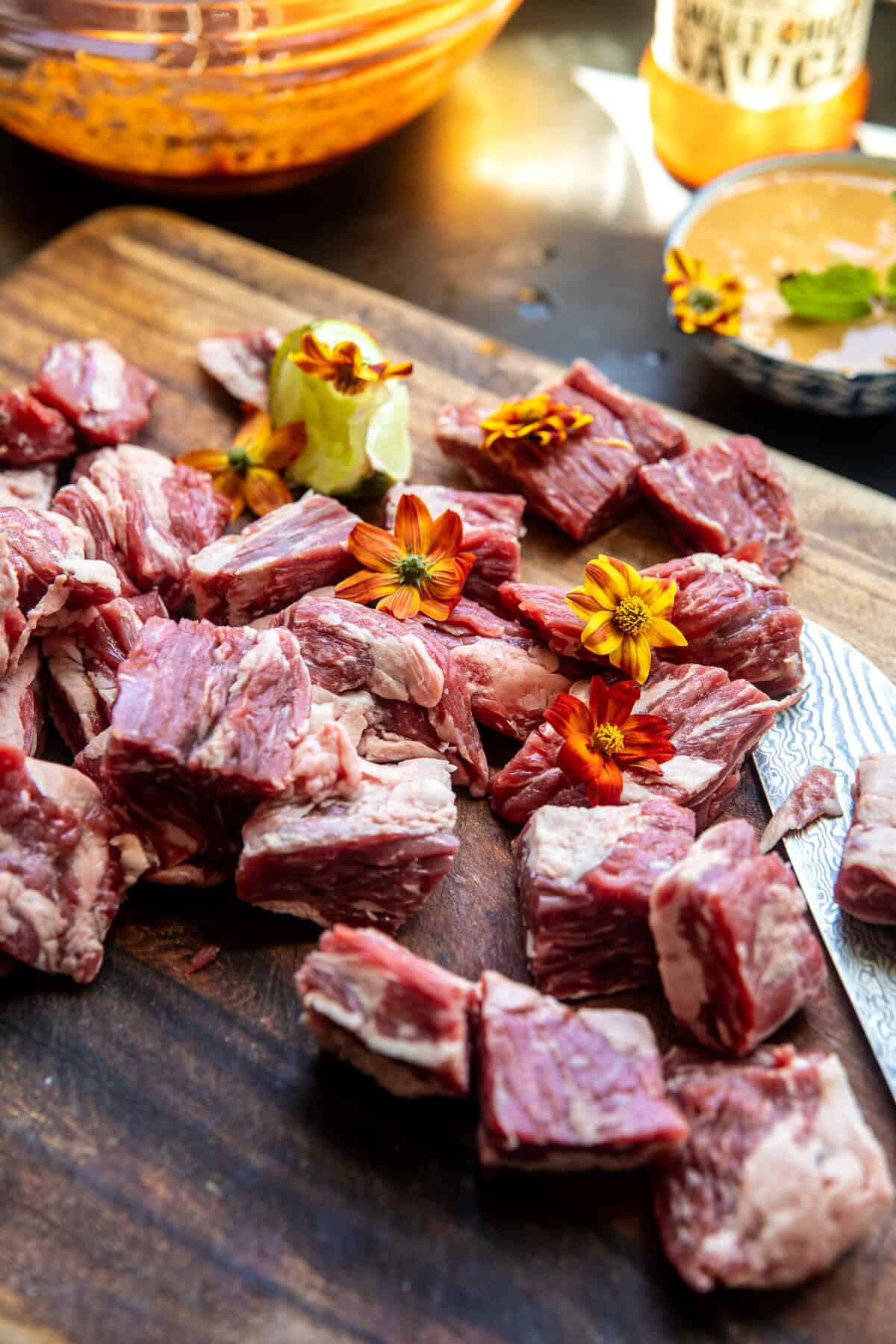 Sesame Ginger Steak Skewers with Peanut Sauce | halfbakedharvest.com