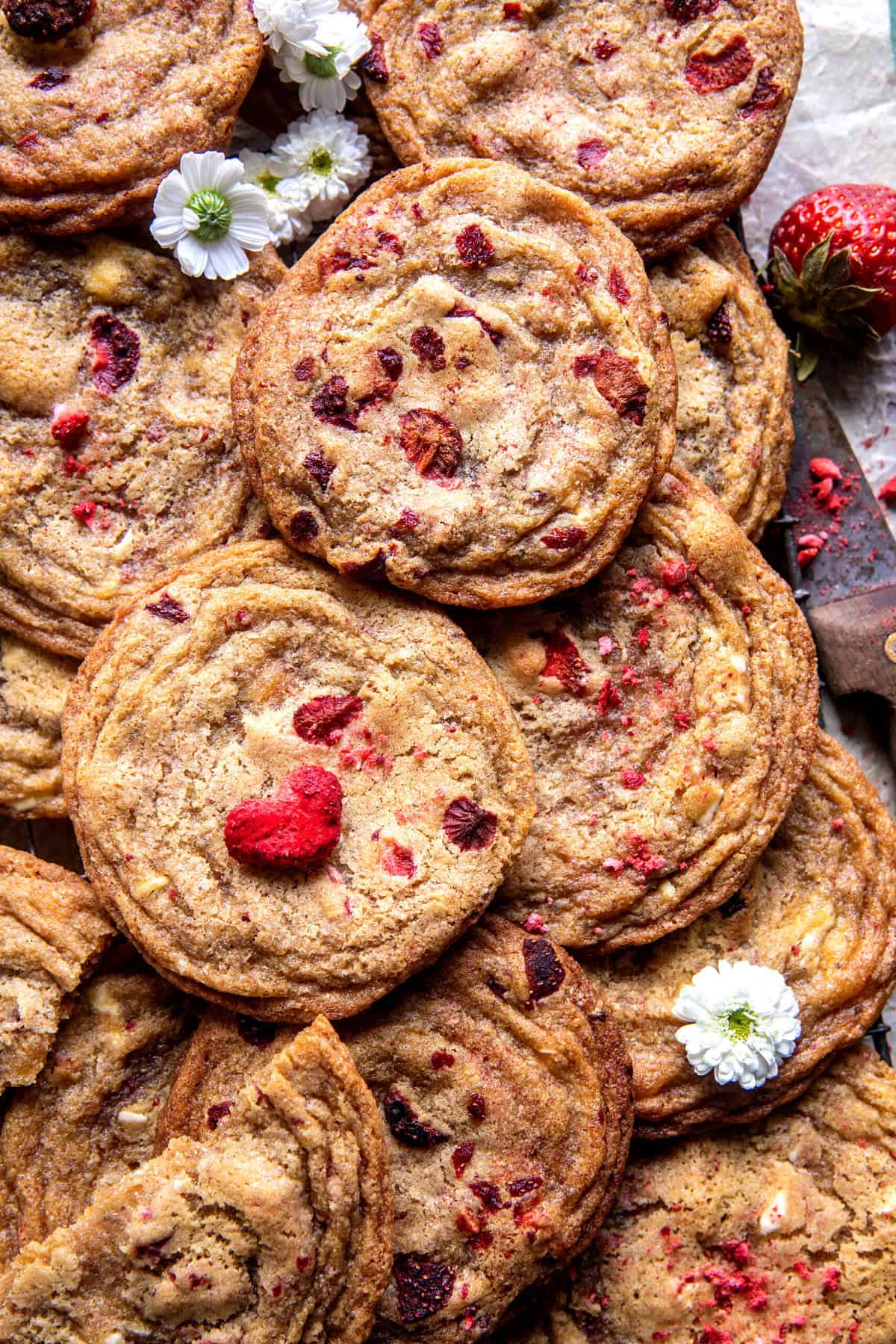 Strawberries and Cream Cookies | halfbakedharvest.com