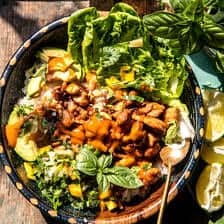 30 Minute Ginger Peanut Chicken Bowls | halfbakedharvest.com