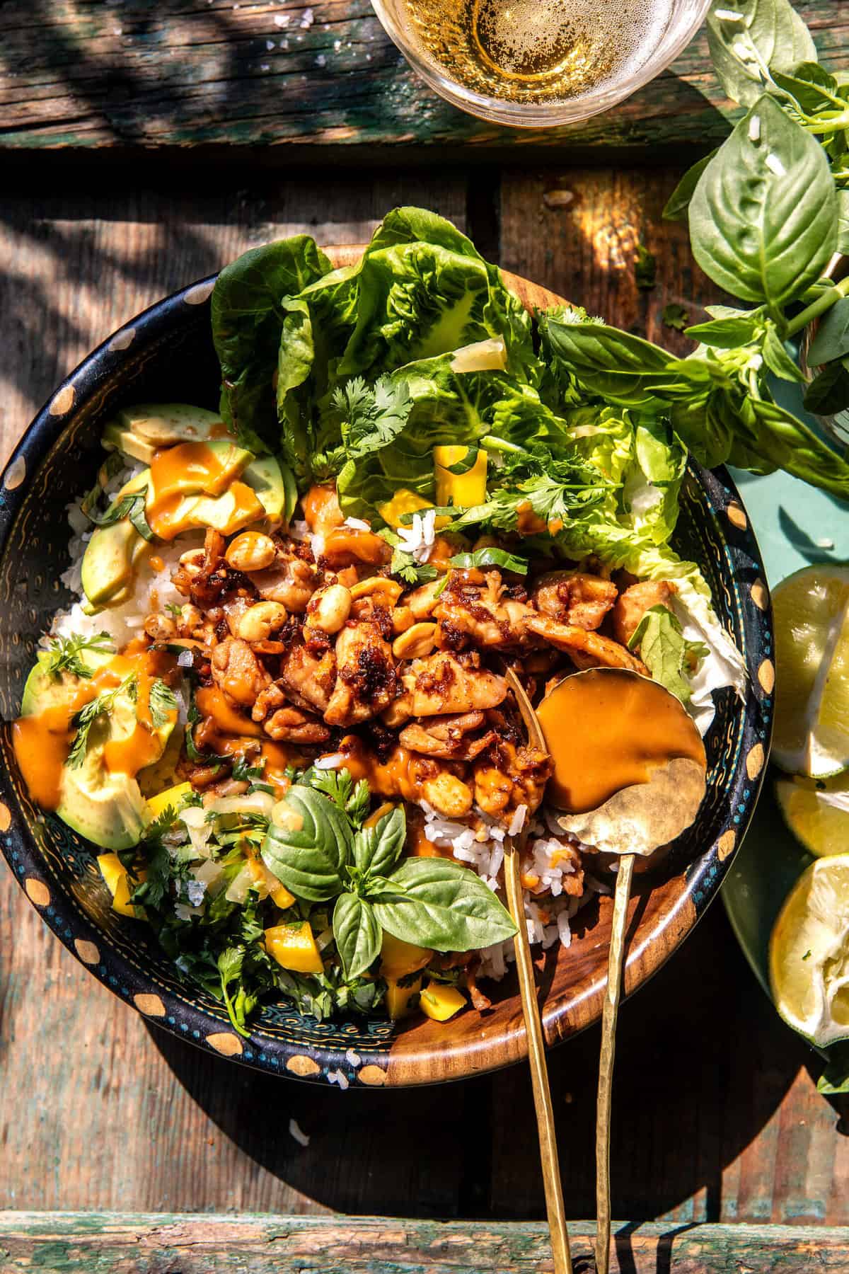 30 Minute Ginger Peanut Chicken Bowls | halfbakedharvest.com