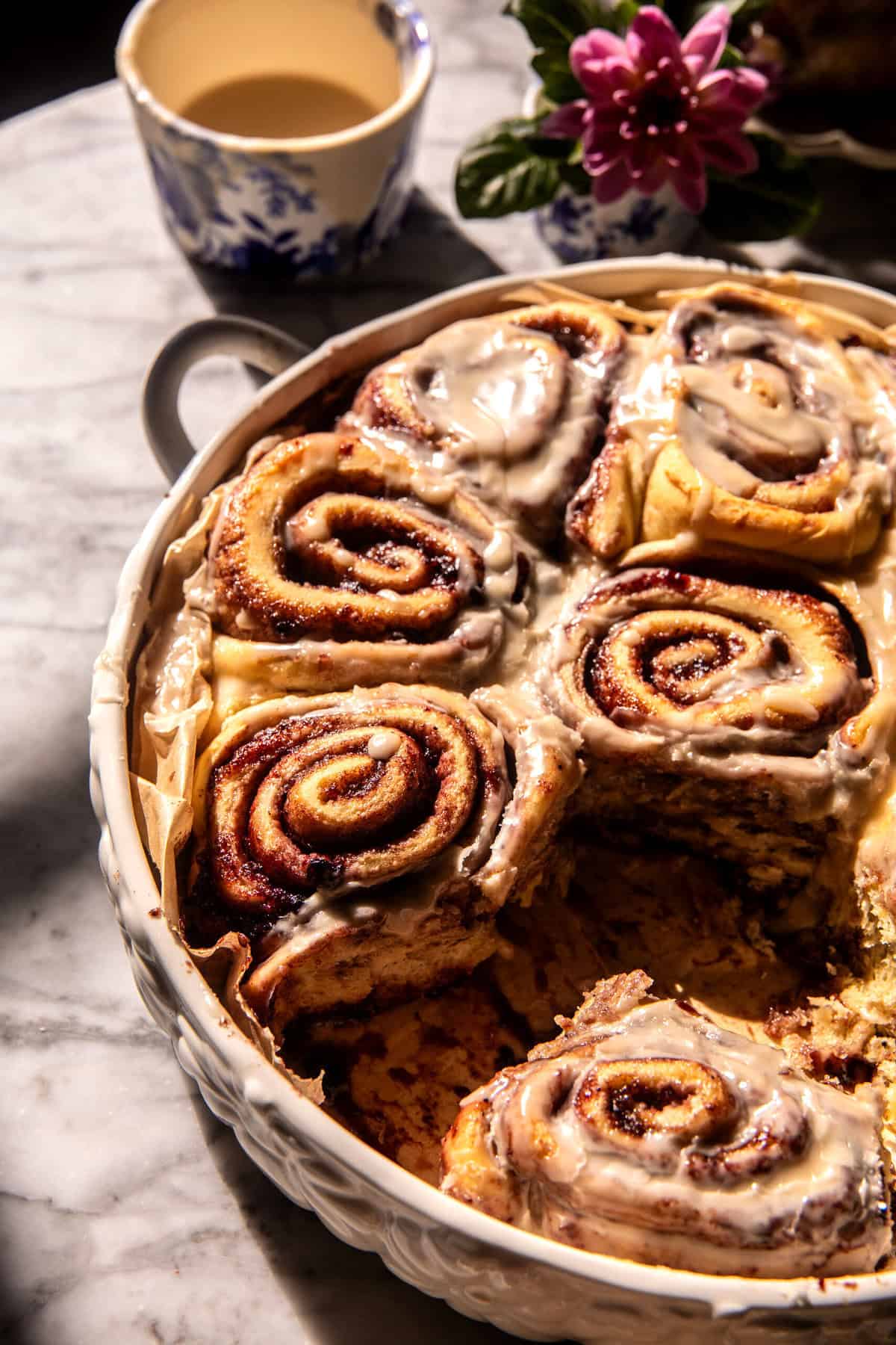 Blueberry Cinnamon Rolls with Maple Icing | halfbakedharvest.com