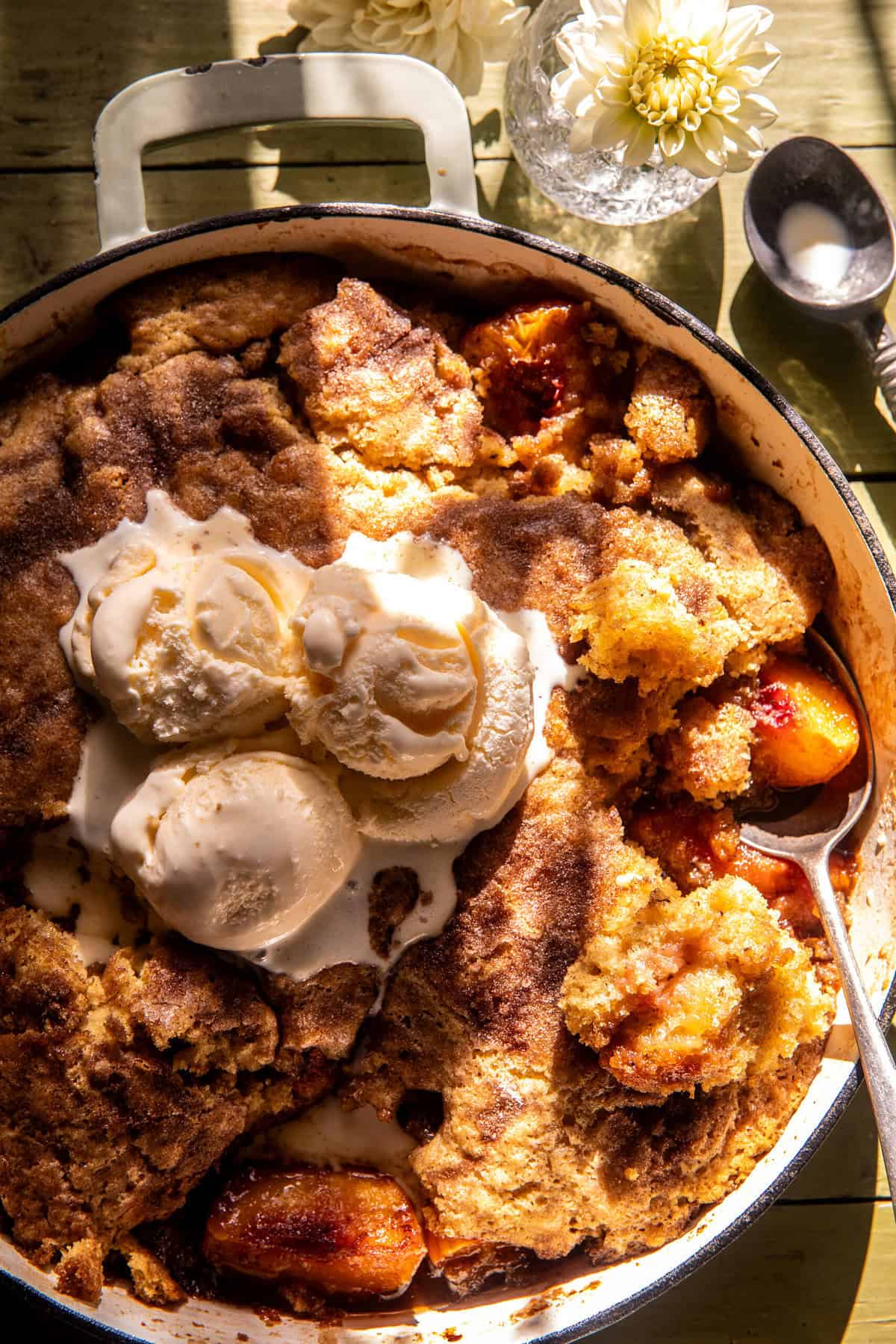 Caramel Peach Dump Cake | halfbakedharvest.com