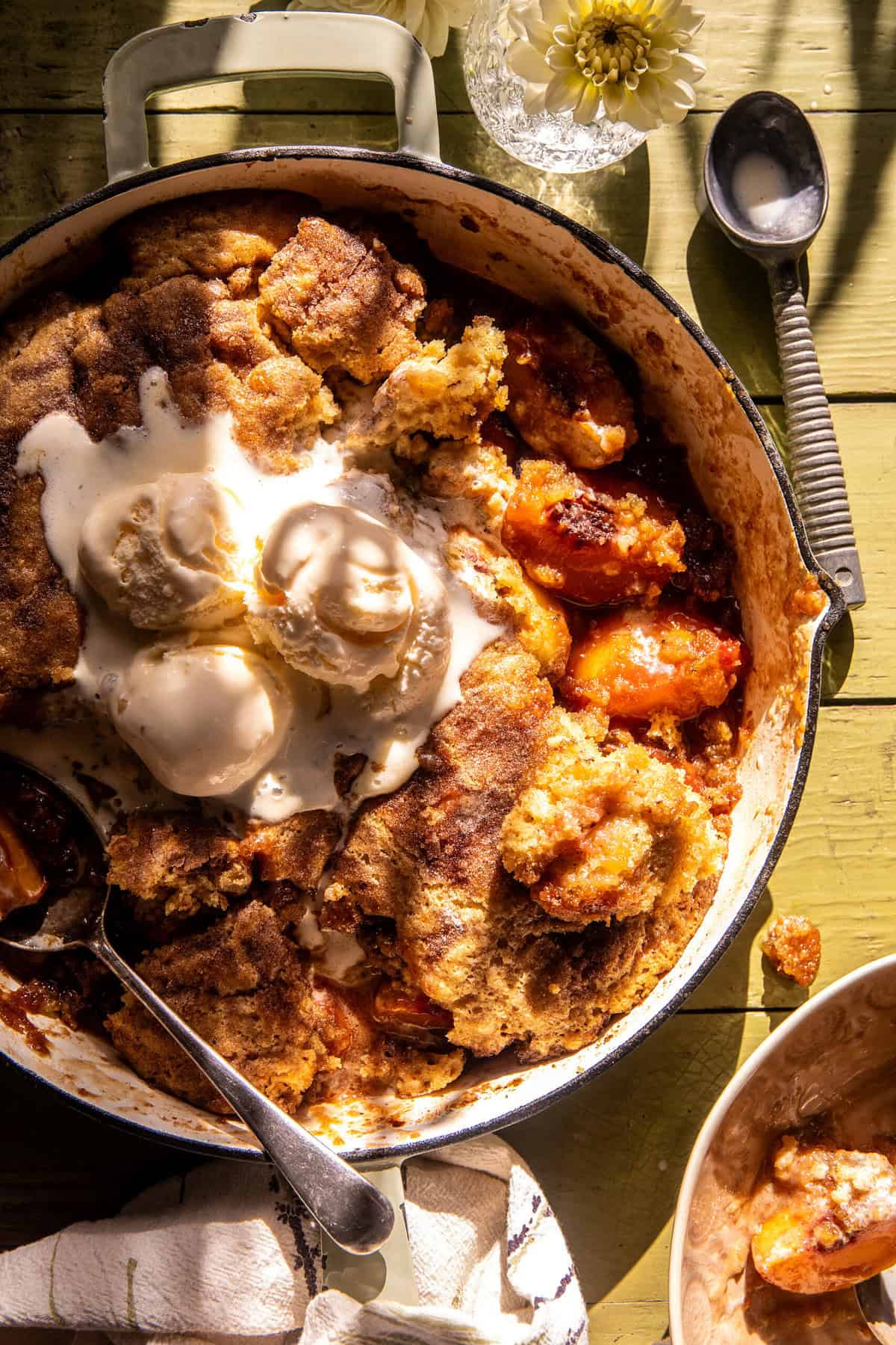 Caramel Peach Dump Cake | halfbakedharvest.com
