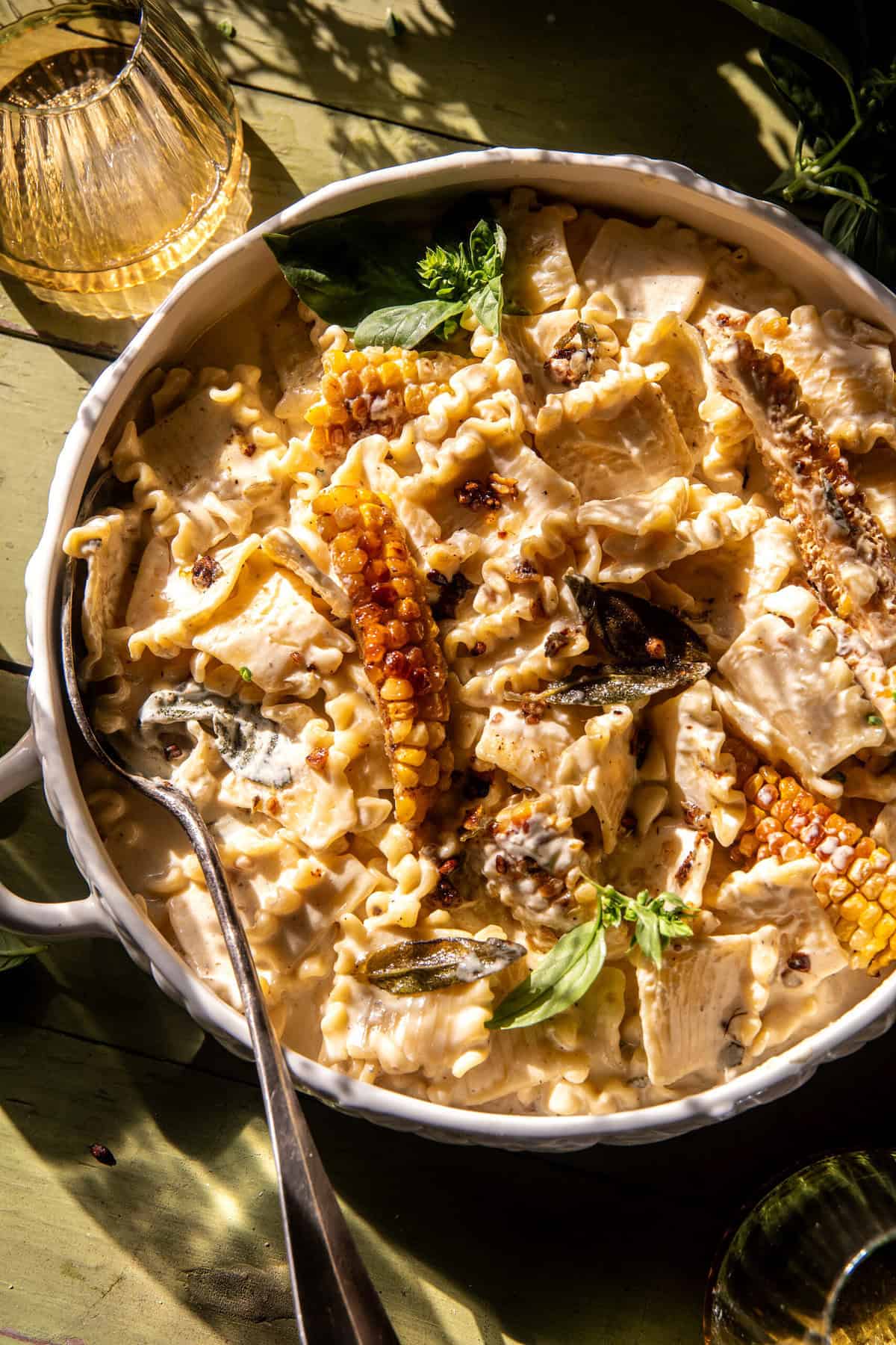 Sage Brown Butter Corn Pasta Alfredo | halfbakedharvest.com