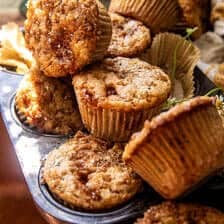 Swirled Caramel Brulée Zucchini Muffins | halfbakedharvest.com