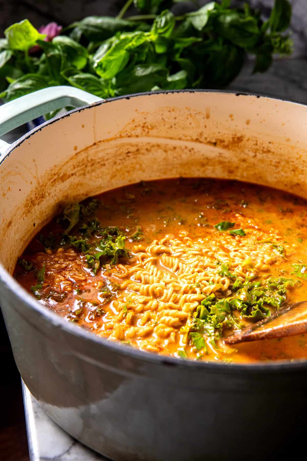 30 Minute Crispy Thai Peanut Chicken Ramen | halfbakedharvest.com