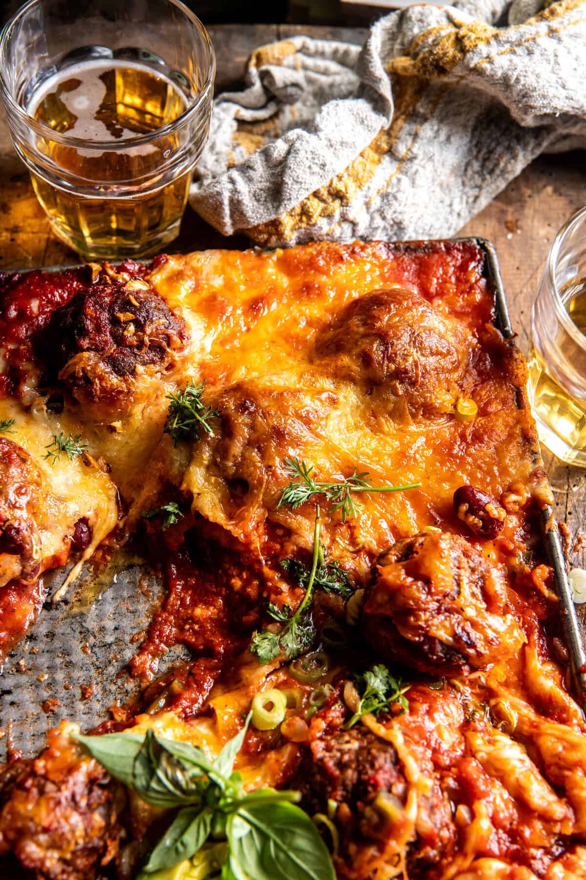 Baked Sheet Pan Chili Cheese Meatballs | halfbakedharvest.com