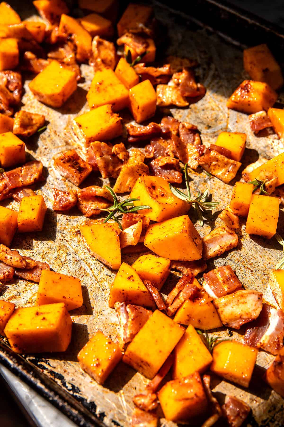 Butternut Squash Orzo Salad with Candied Bacon | halfbakedharvest.com