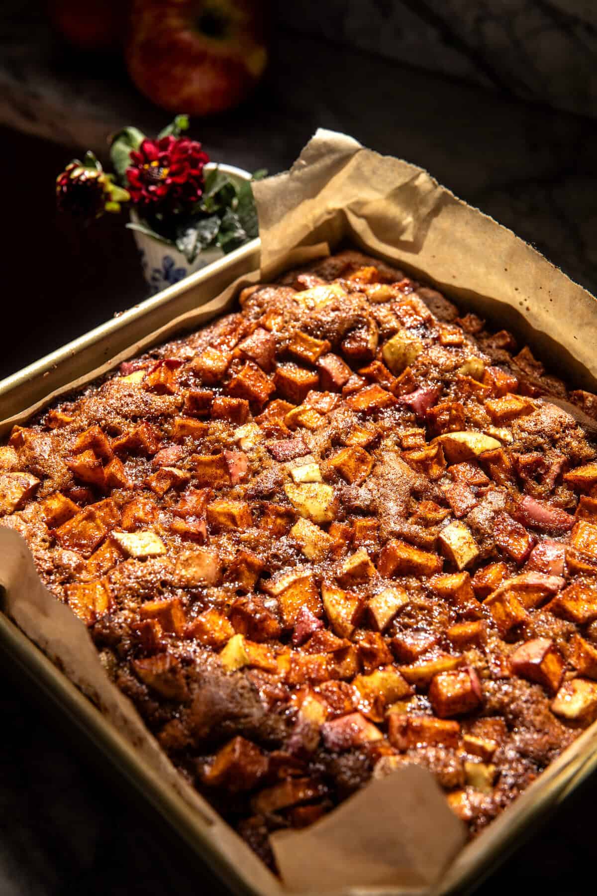 Glazed Honeycrisp Apple Fritter Cake | halfbakedharvest.com