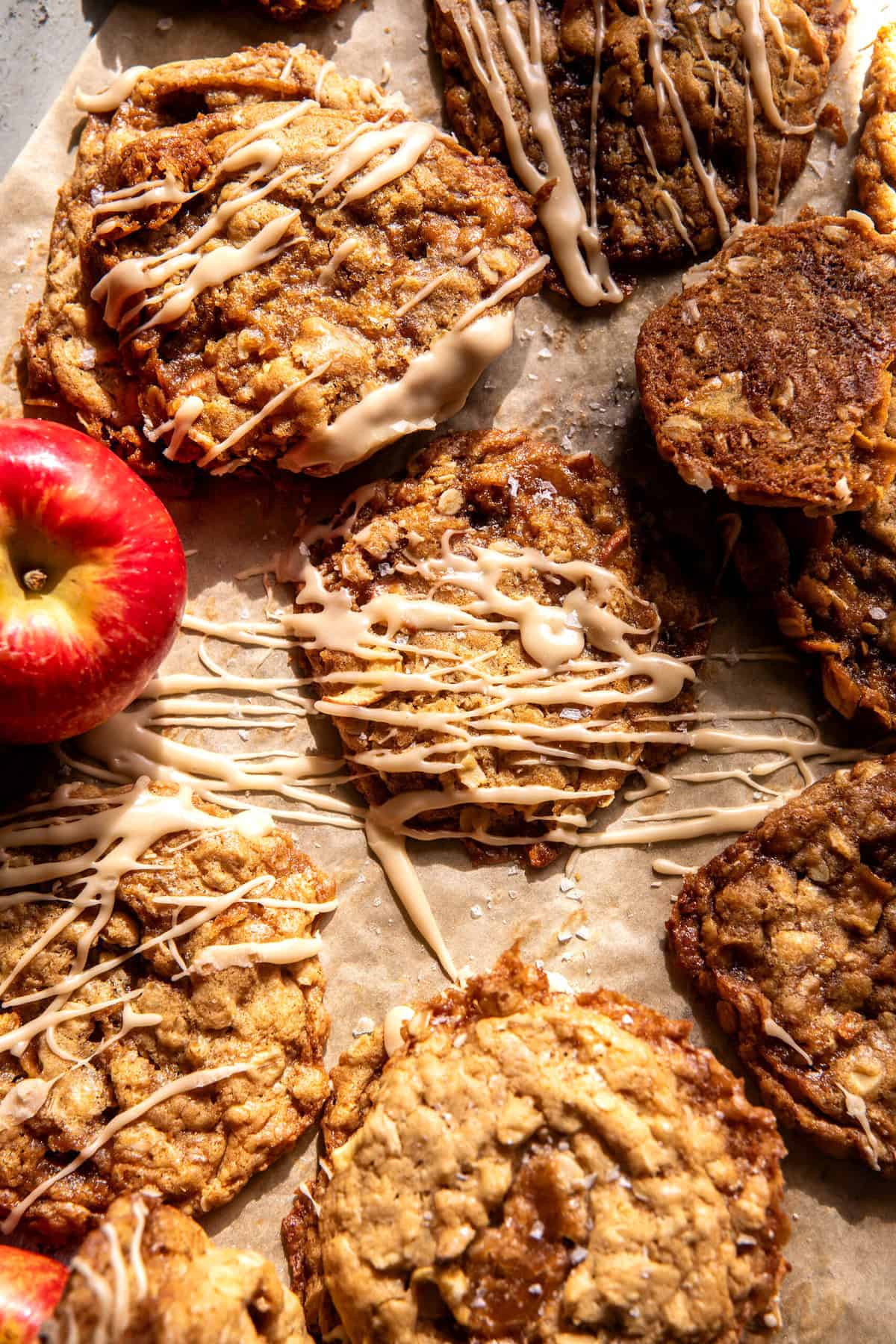 Iced Apple Cider Caramel Oatmeal Cookies | halfbakedharvest.com