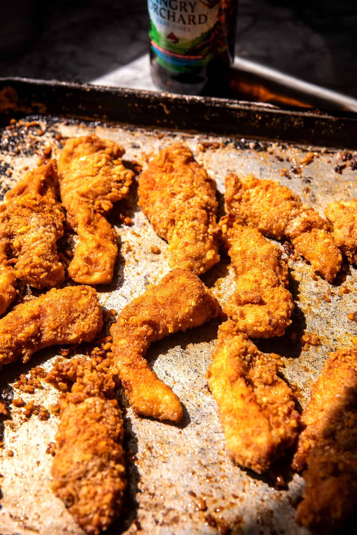 Pretzel Chicken Fingers with Spicy Honey Mustard Sauce | halfbakedharvest.com