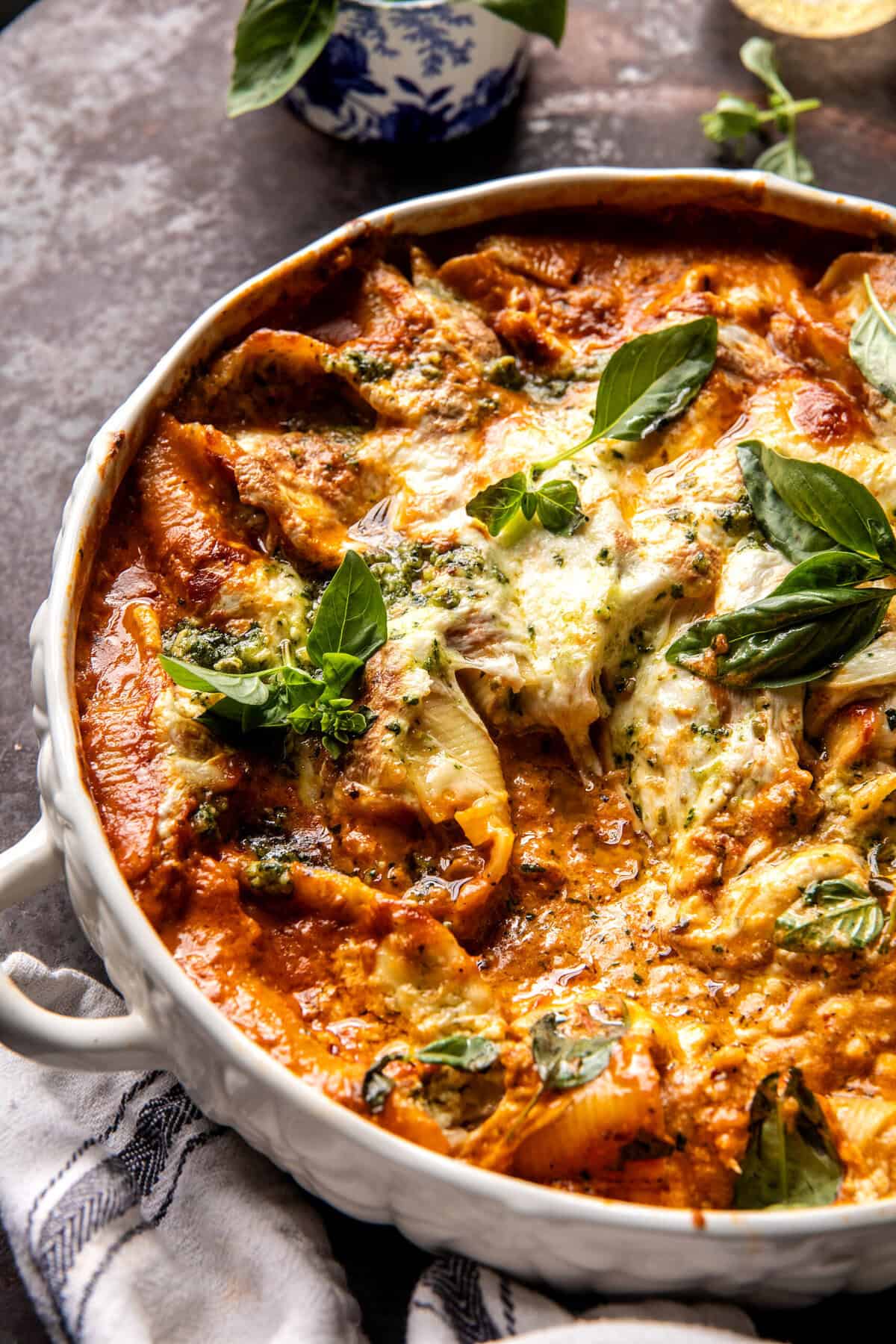 Stuffed Creamy Tomato Basil Pasta Shells | halfbakedharvest.com