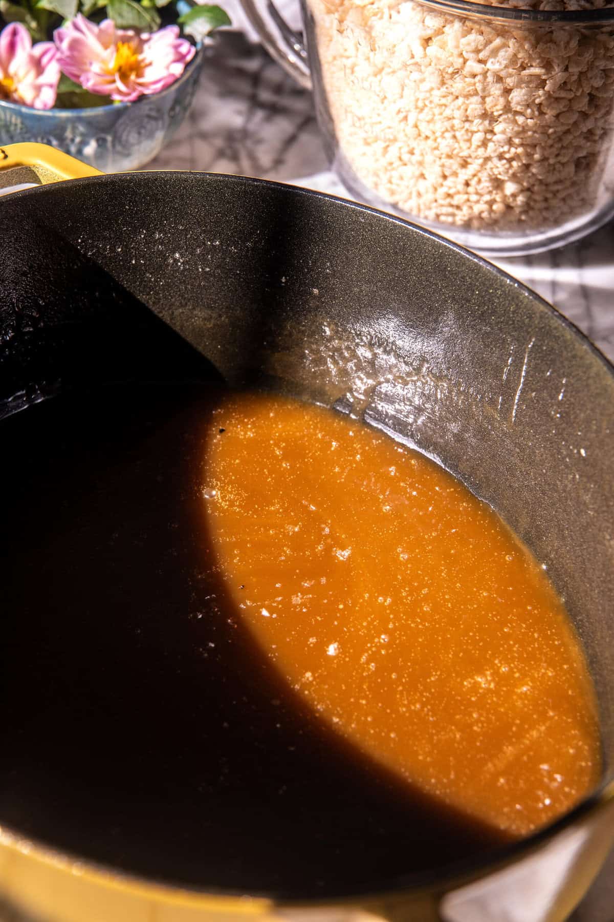Toasted Marshmallow Caramel Rice Krispie Treats | halfbakedharvest.com