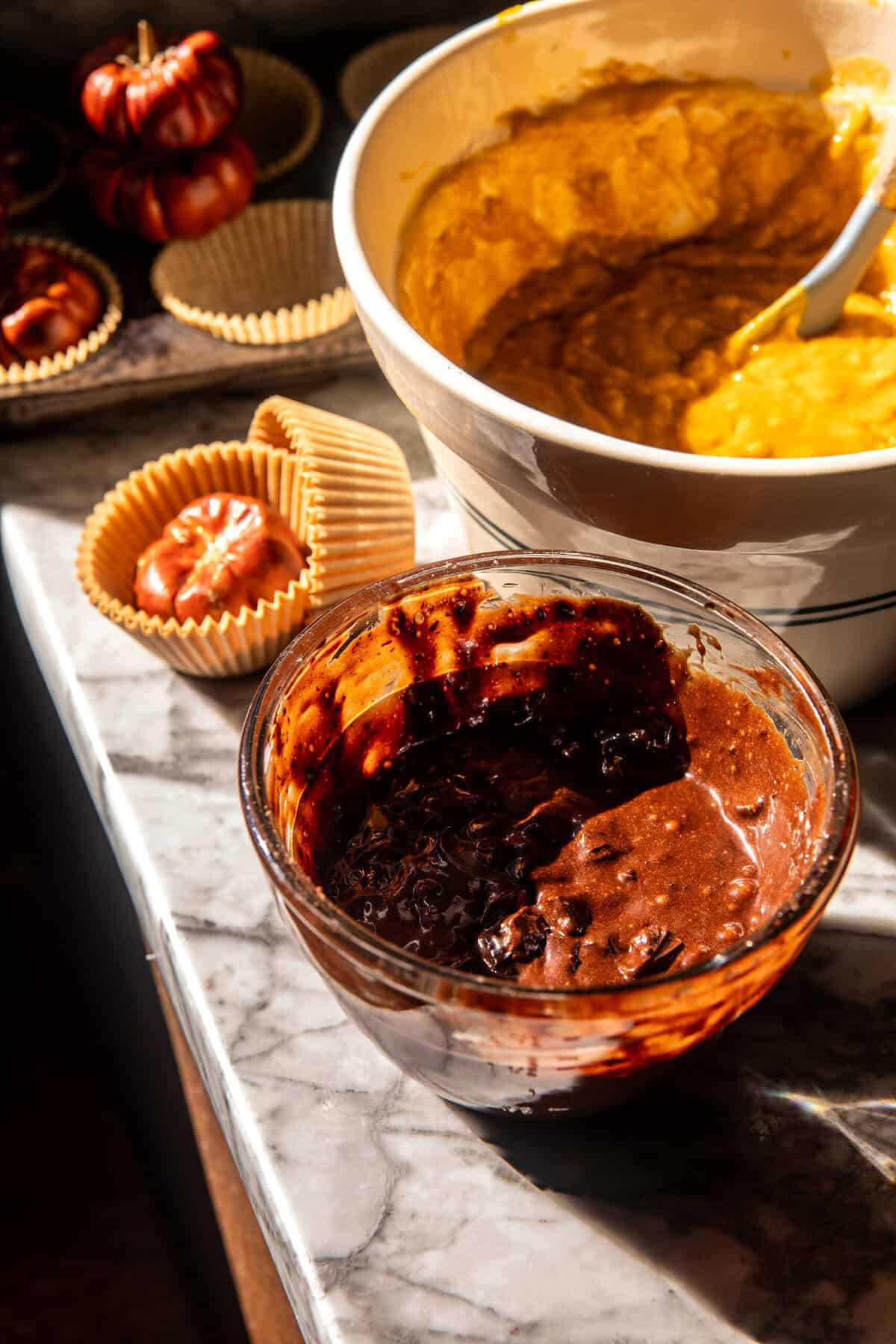 Molten Chocolate Pumpkin Muffins | halfbakedharvest.com