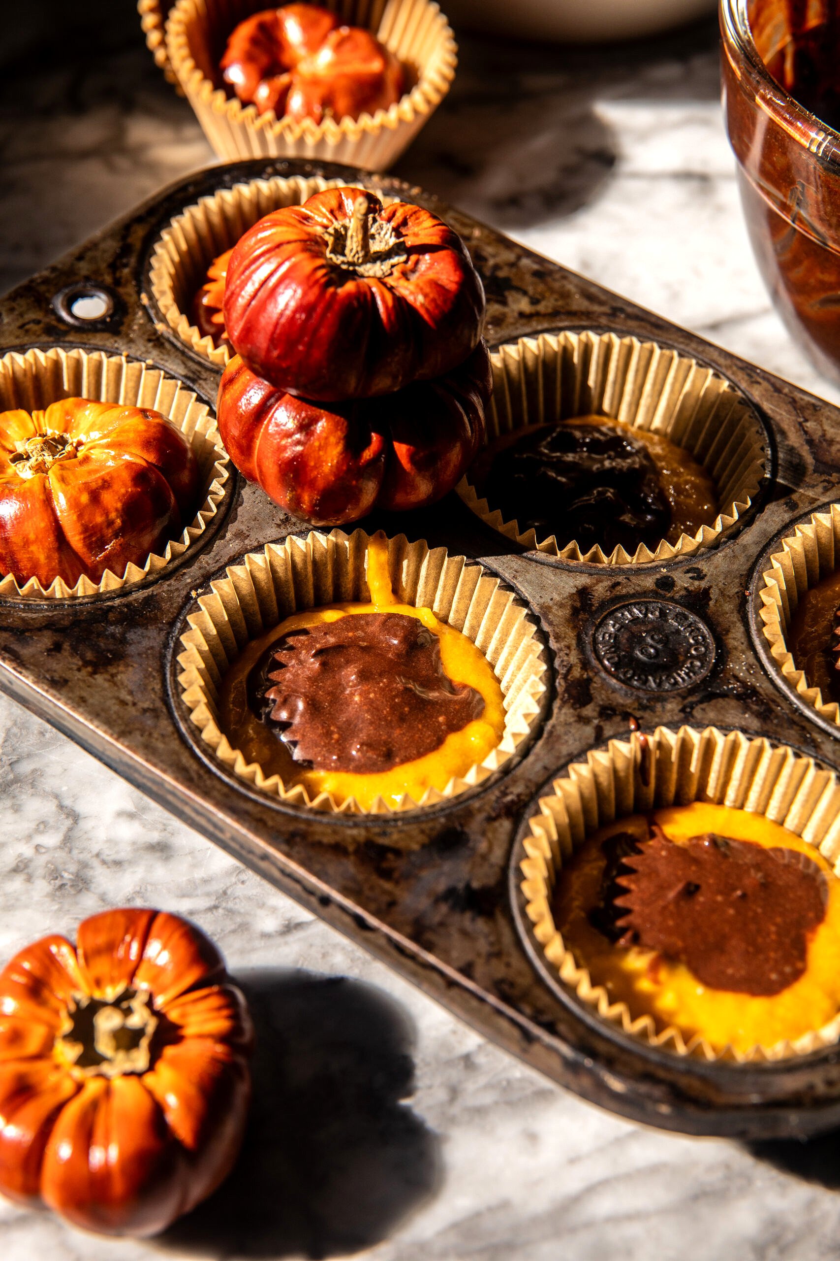 Molten Chocolate Pumpkin Muffins | halfbakedharvest.com