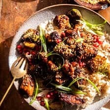 Sheet Pan Ginger Chicken and Brussels Sprouts | halfbakedharvest.com