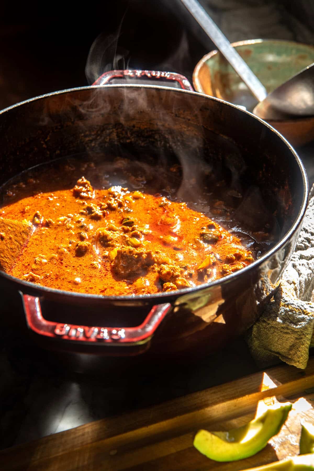 Spicy Buffalo Turkey Chili | halfbakedharvest.com 