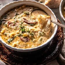 Crockpot Creamy Sun-Dried Tomato Lasagna Soup | halfbakedharvest.com