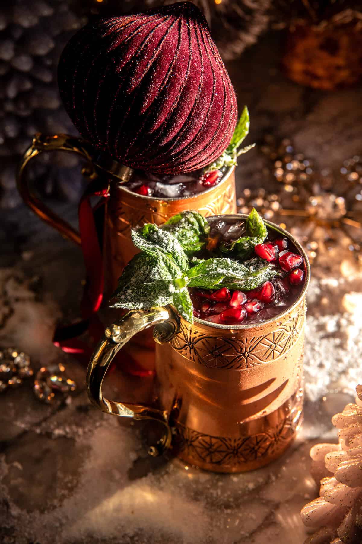 Spicy Ginger Pomegranate Moscow Mule | halfbakedharvest.com