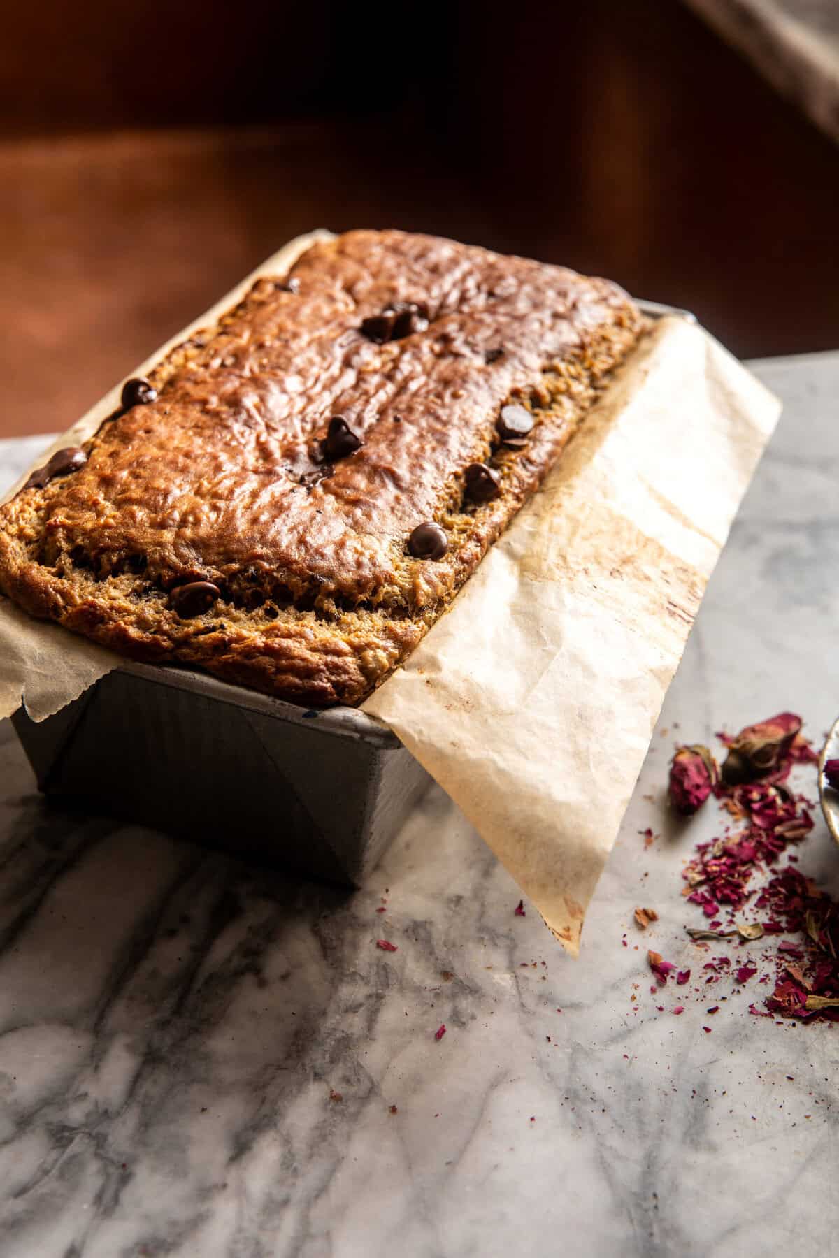 Chocolate Chunk Greek Yogurt Banana Bread | halfbakedharvest.com