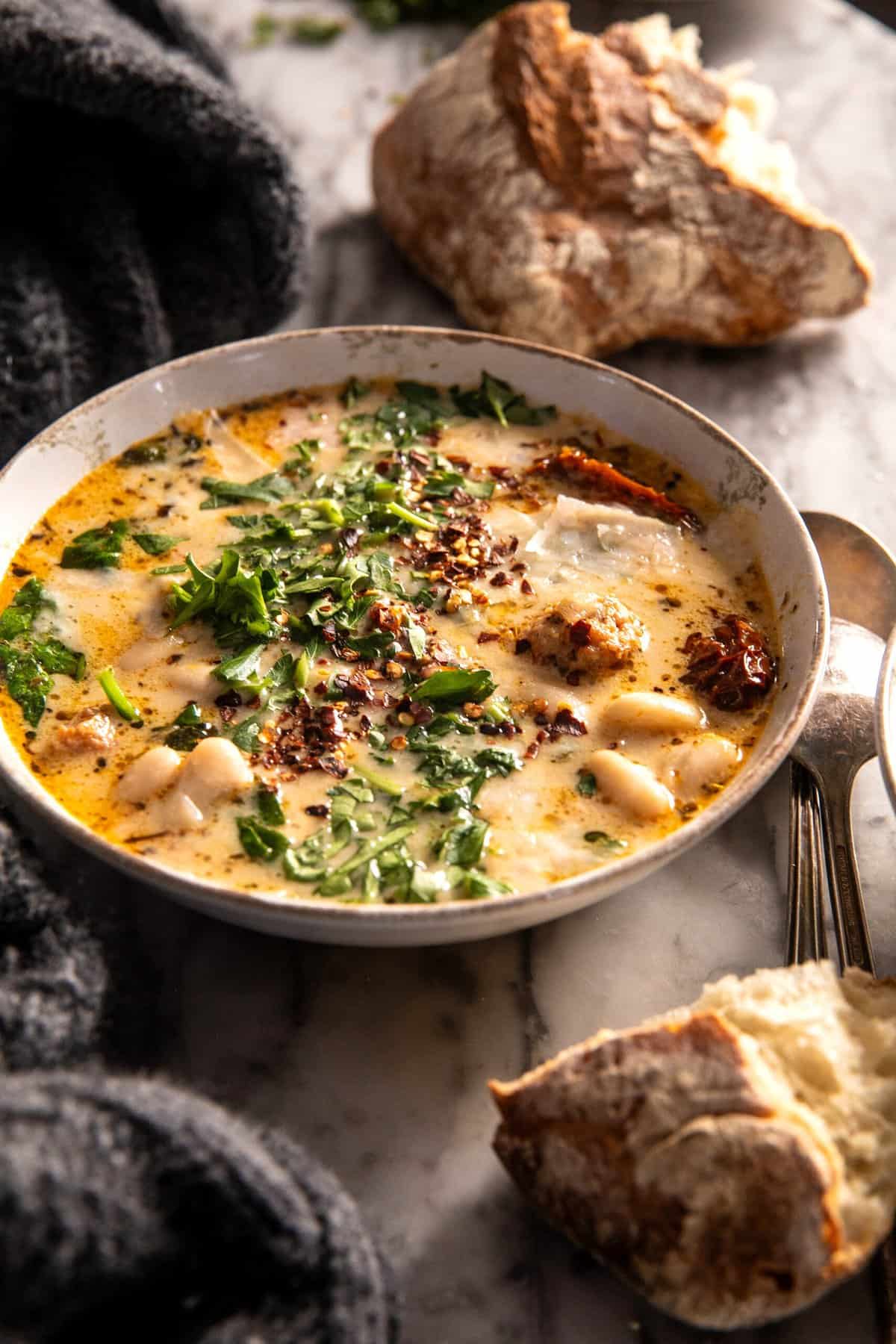 Creamy Tuscan White Bean Lemon Soup | halfbakedharvest.com