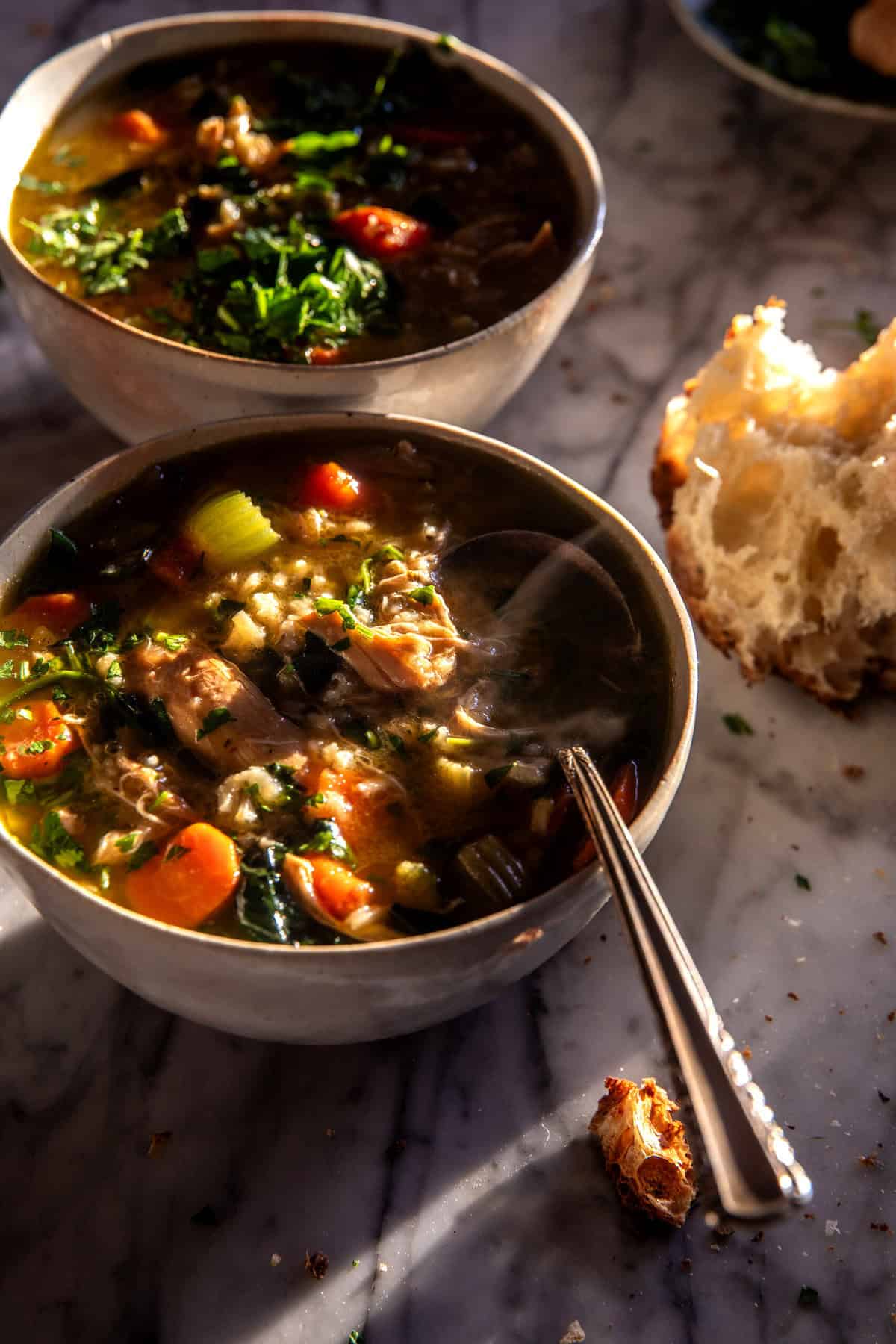 Crockpot Hearty Chicken and Rice Soup | halfbakedharvest.com