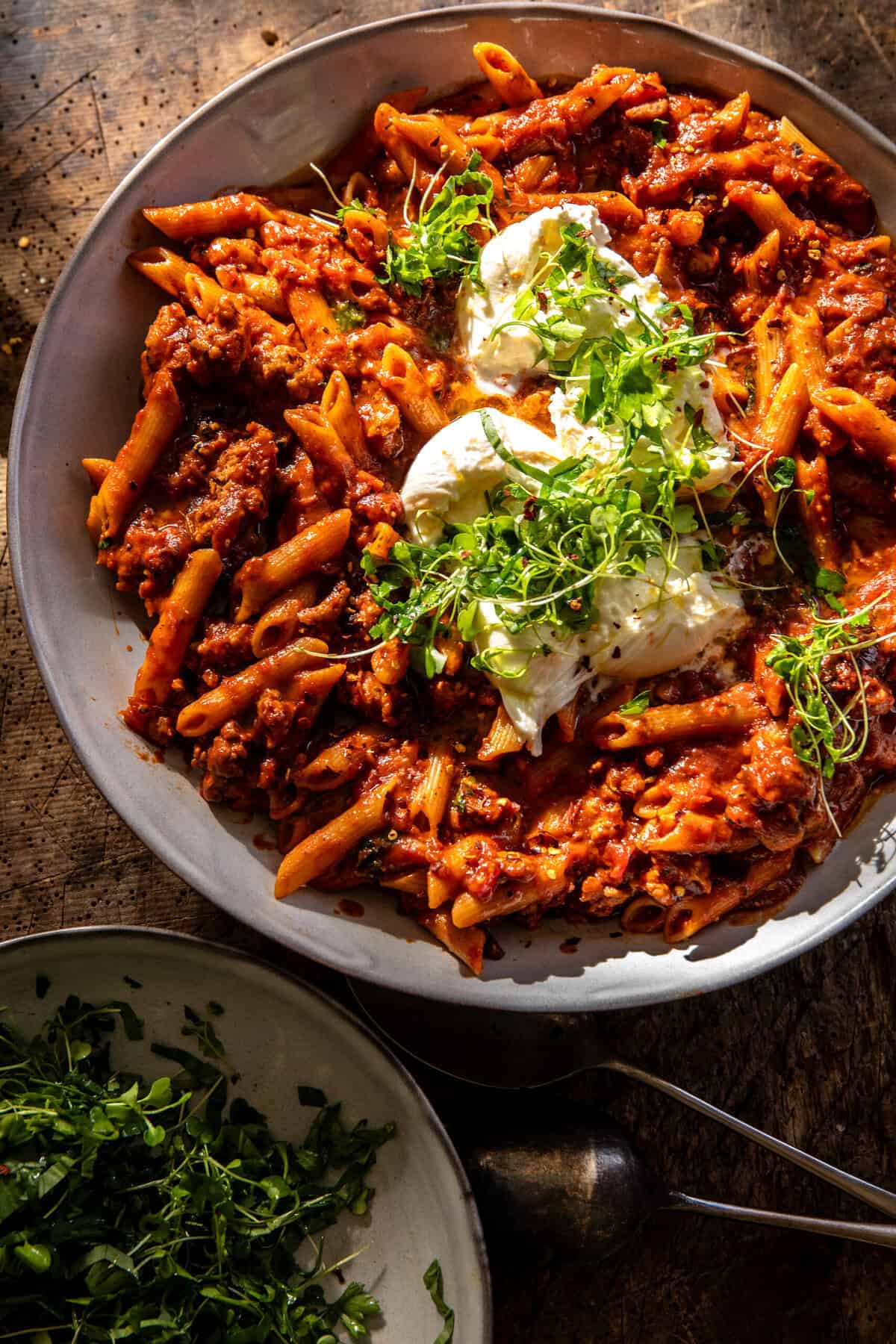 Easy One Pot Spicy Tomato Basil Pesto Pasta | halfbakedharvest.com