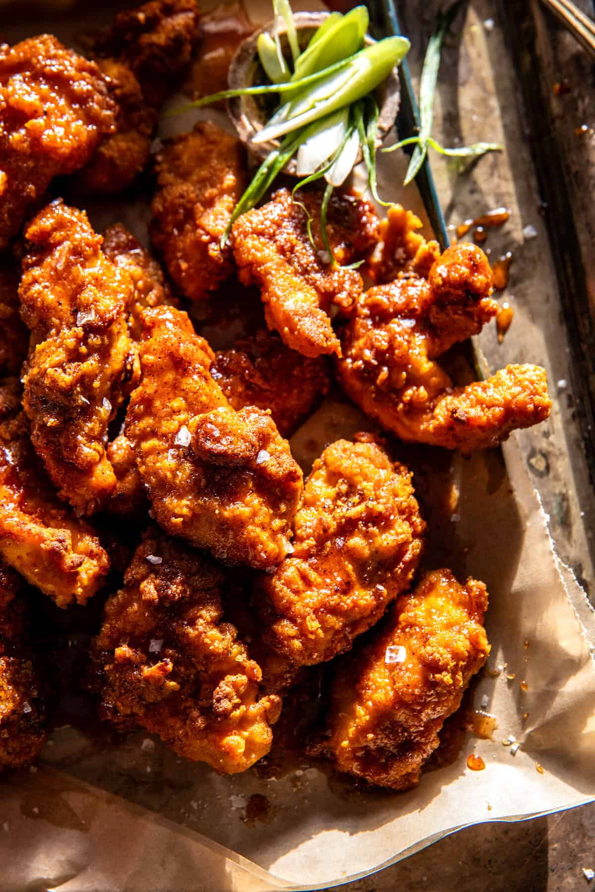 Baked Crispy Hot Honey Chicken Tenders | halfbakedharvest.com