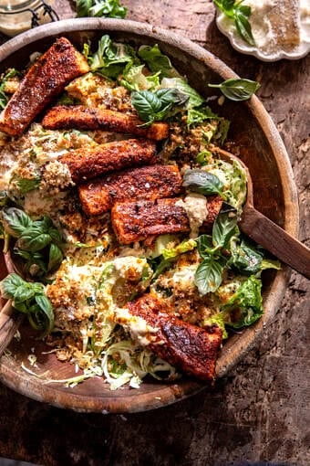 Blackened Salmon Caesar Salad | halfbakedharvest.com