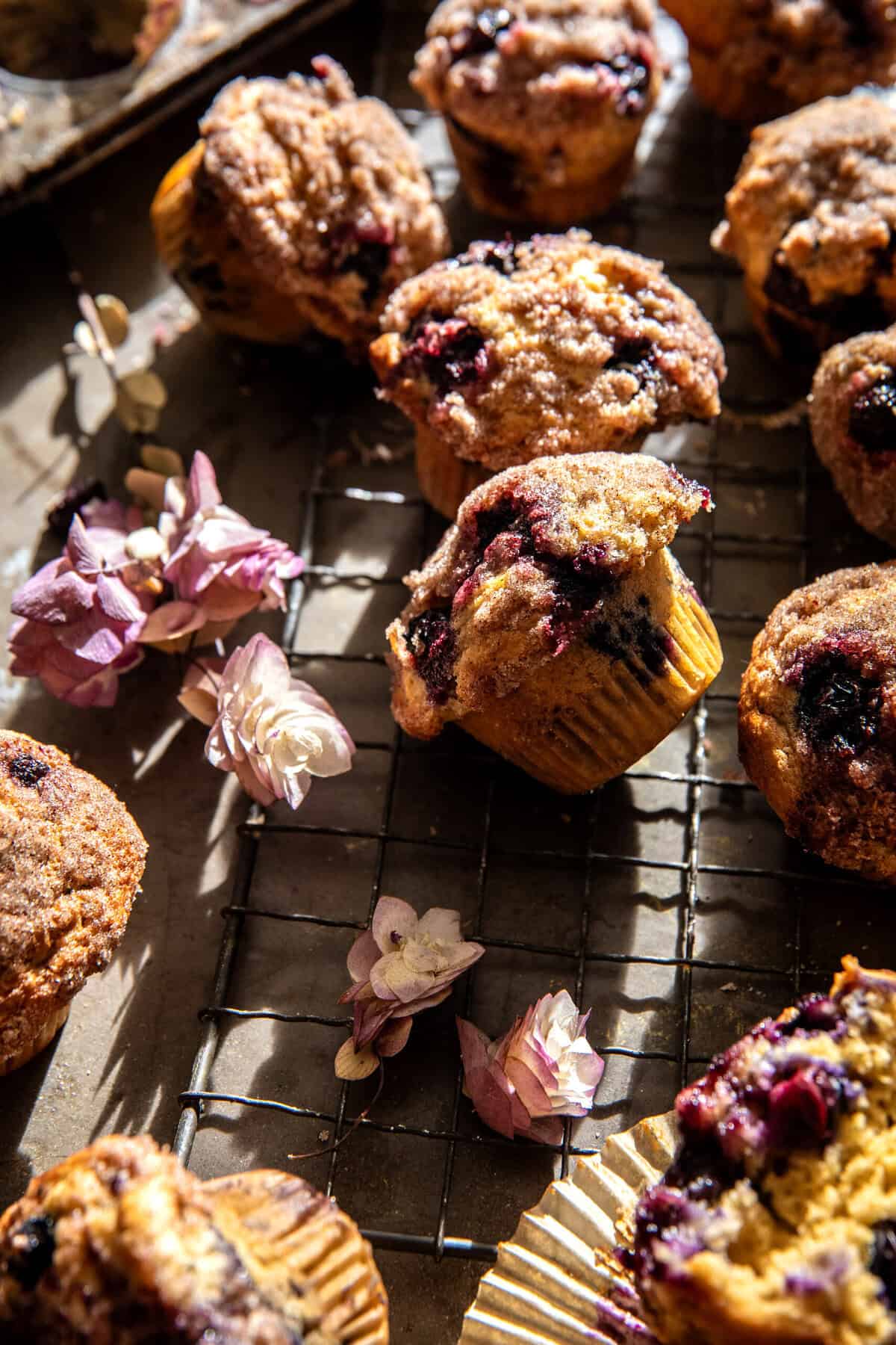 Blueberry Yogurt Coffee Cake Muffins | halfbakedharvest.com