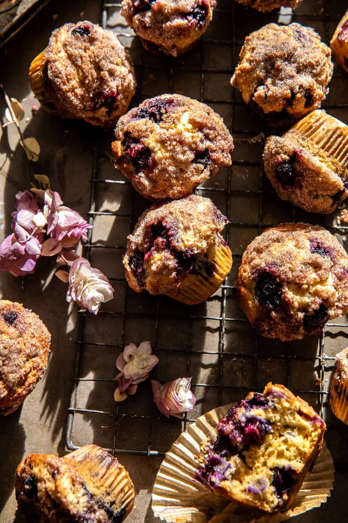 Blueberry Yogurt Coffee Cake Muffins | halfbakedharvest.com