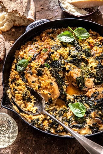 Lemon Cream Sauce Smothered Chicken and Orzo | halfbakedharvest.com