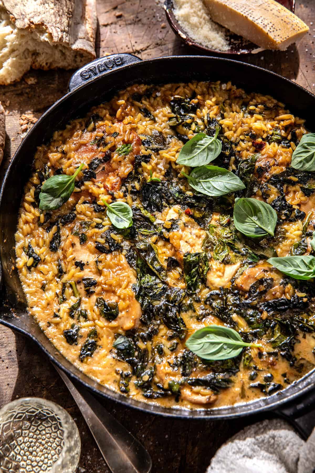 Lemon Cream Sauce Smothered Chicken and Orzo | halfbakedharvest.com