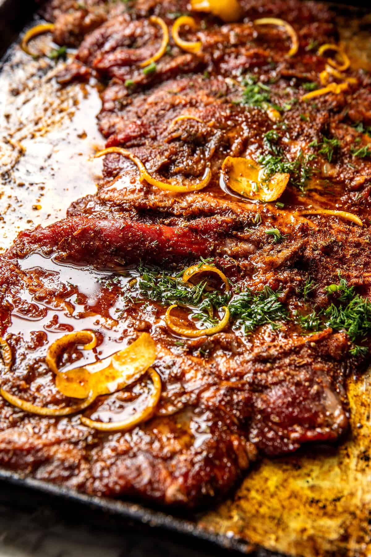 Sheet Pan Steak Gyros with Feta Tzatziki Sauce | halfbakedharvest.com