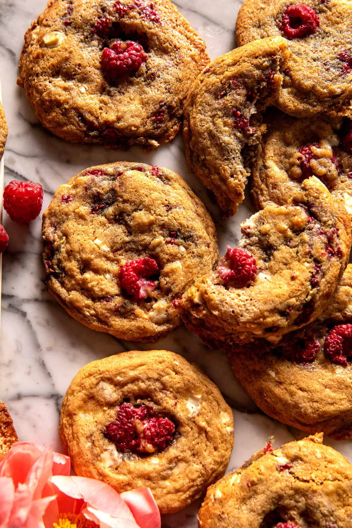 Brown Butter Raspberry White Chocolate Cookies | halfbakedharvest.com