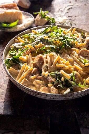 One Pot Chicken Caesar Pesto Pasta | halfbakedharvest.com
