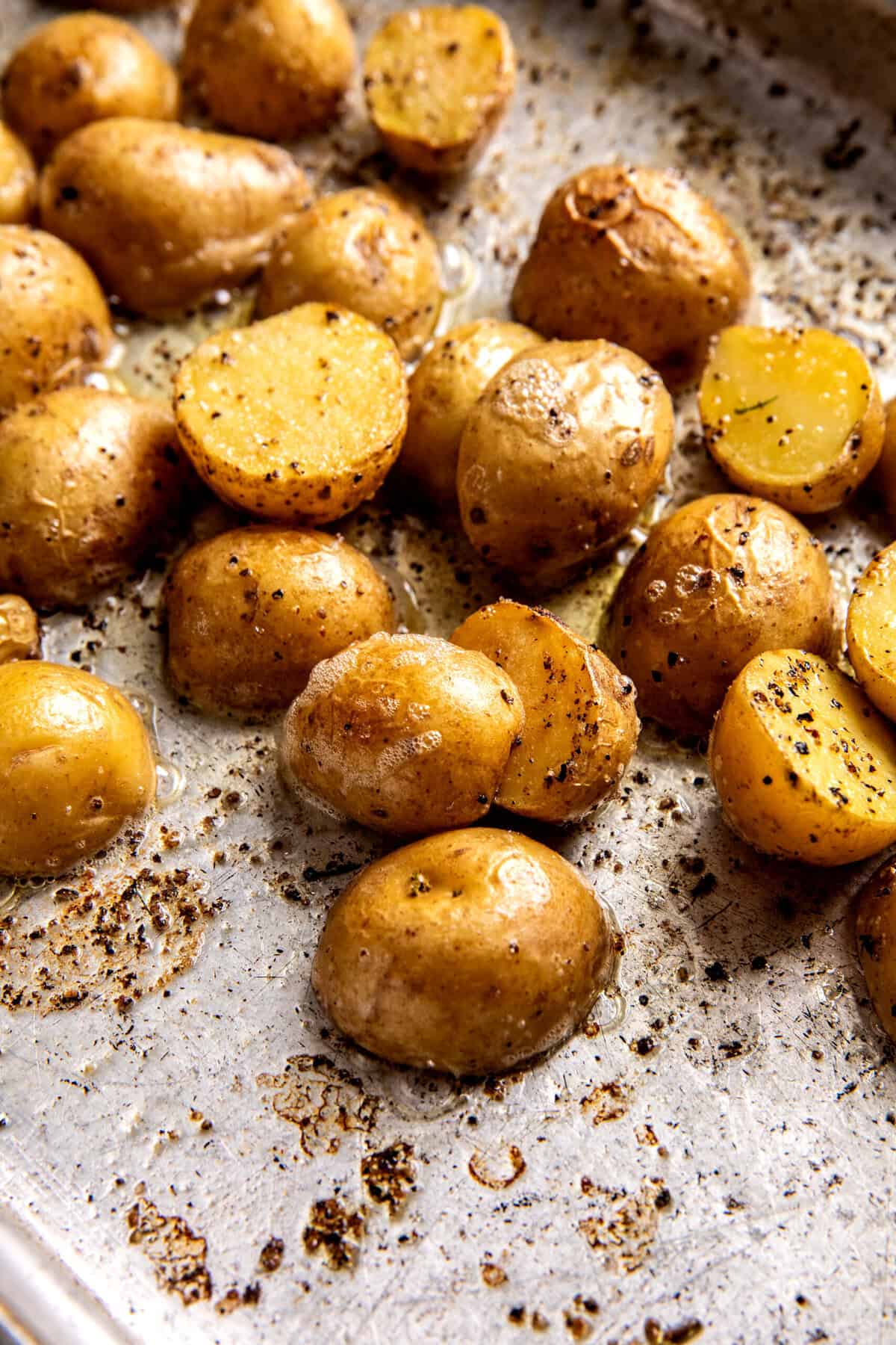 Sheet Pan Dijon Salmon and Panko Potatoes | halfbakedharvest.com
