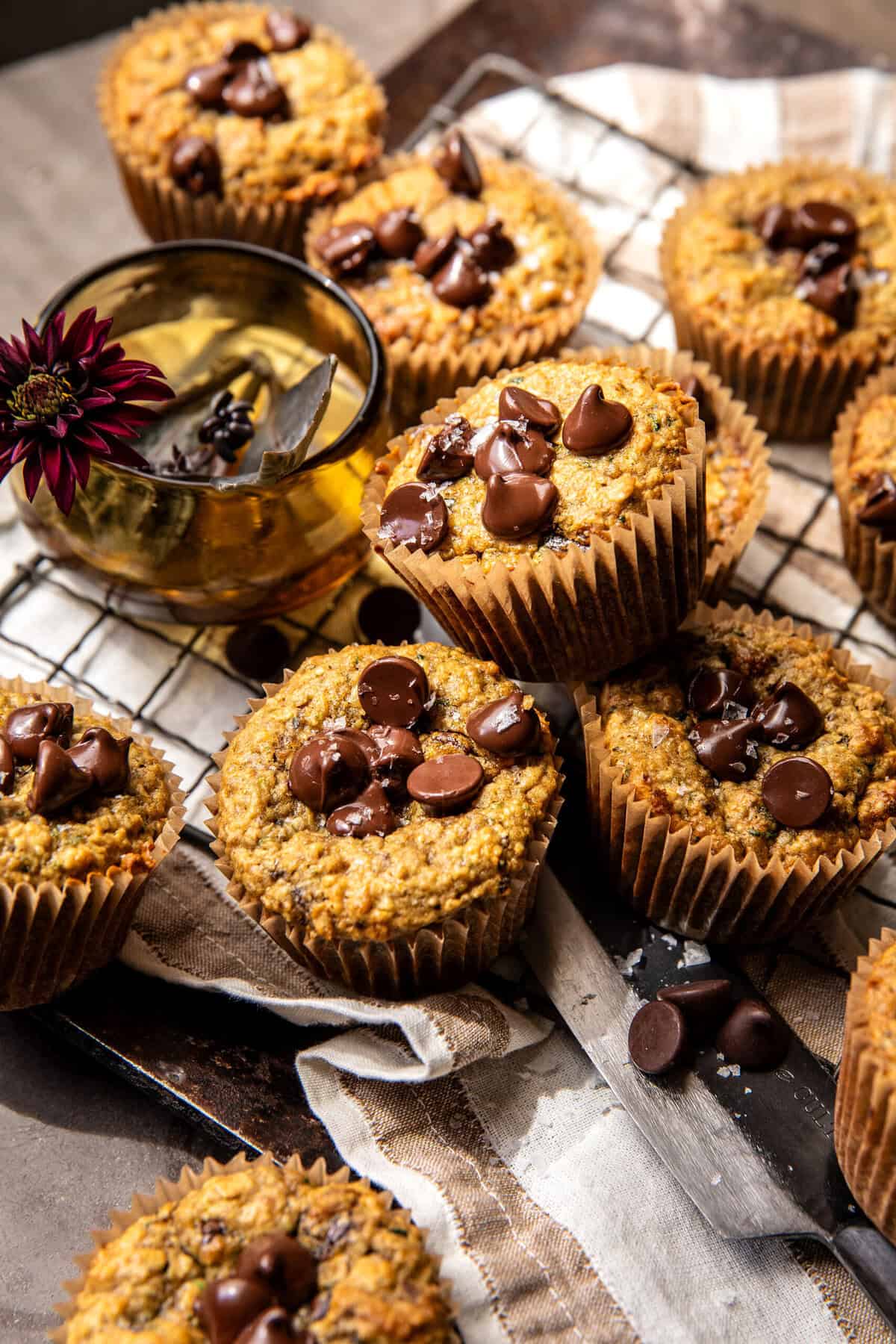Blender Zucchini Chocolate Chip Oatmeal Muffins | halfbakedharvest.com