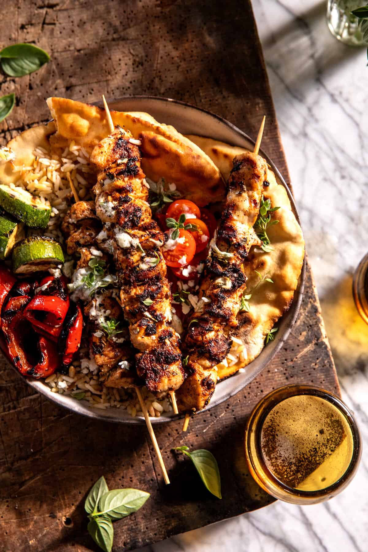 Chicken Souvlaki Rice Pilaf | halfbakedharvest.com