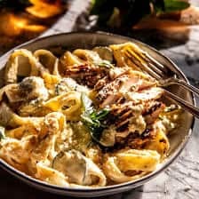 Simple Chicken Zucchini Alfredo Pasta | halfbakedharvest.com