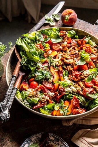 Tomato Peach Chicken Salad | halfbakedharvest.com