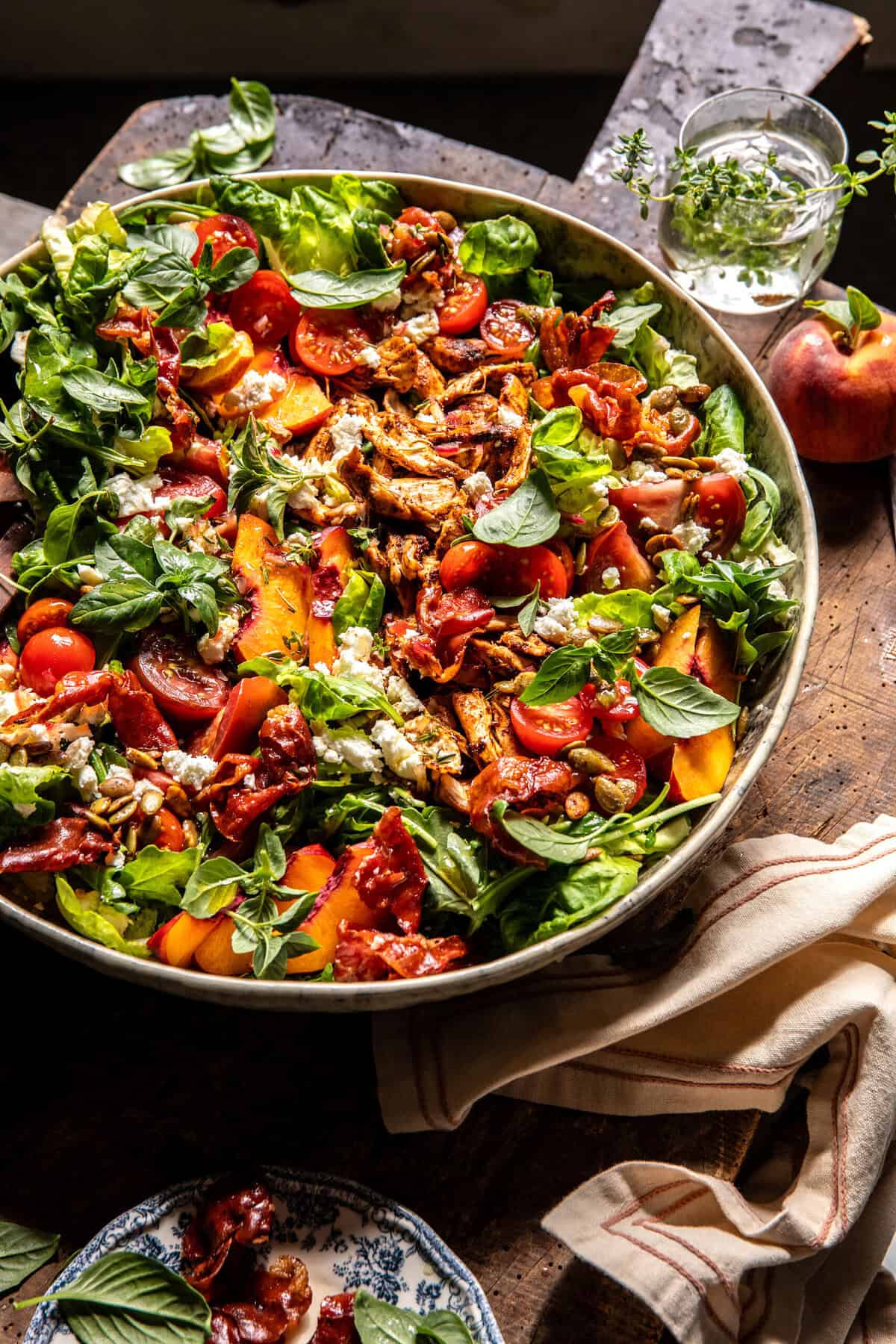 Tomato Peach Chicken Salad | halfbakedharvest.com