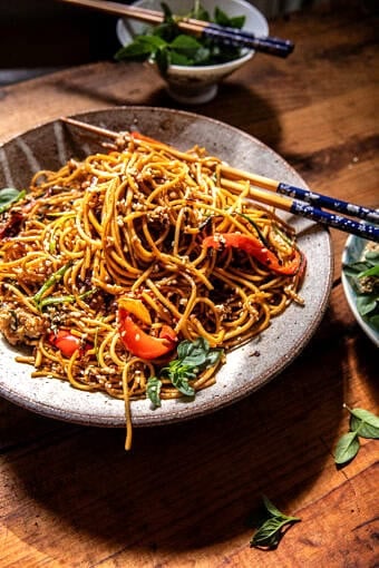 15 Minute Sesame Garlic Chicken Lo Mein | halfbakedharvest.com