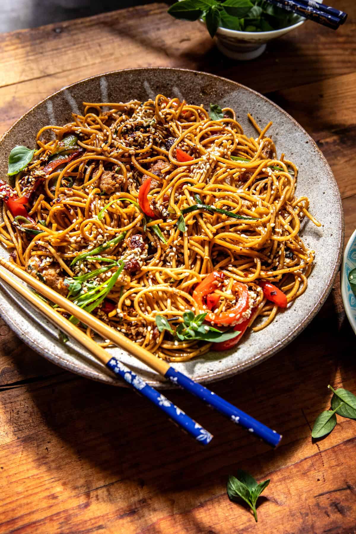 15 Minute Sesame Garlic Chicken Lo Mein | halfbakedharvest.com